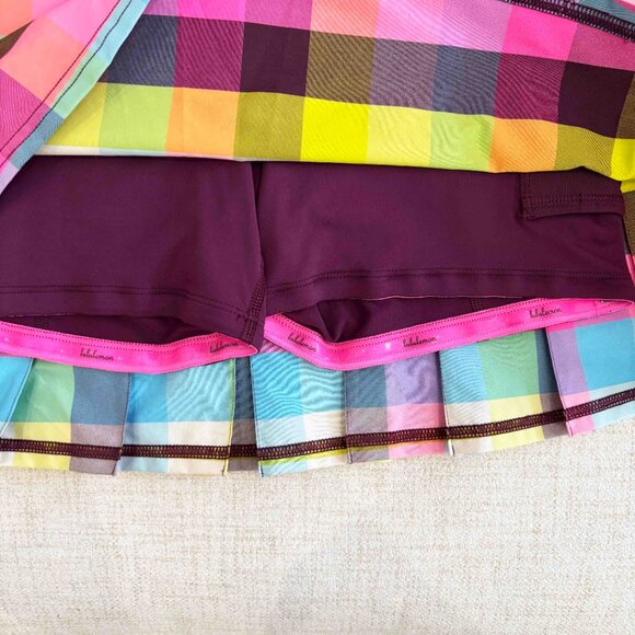 lululemon Sea Check Multi / Plum Pace Setter Skirt size 4 - Picture 9 of 13